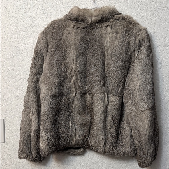 Europa Luxurious Gray Rabbit Fur Teddy Jacket - Picture 5 of 5